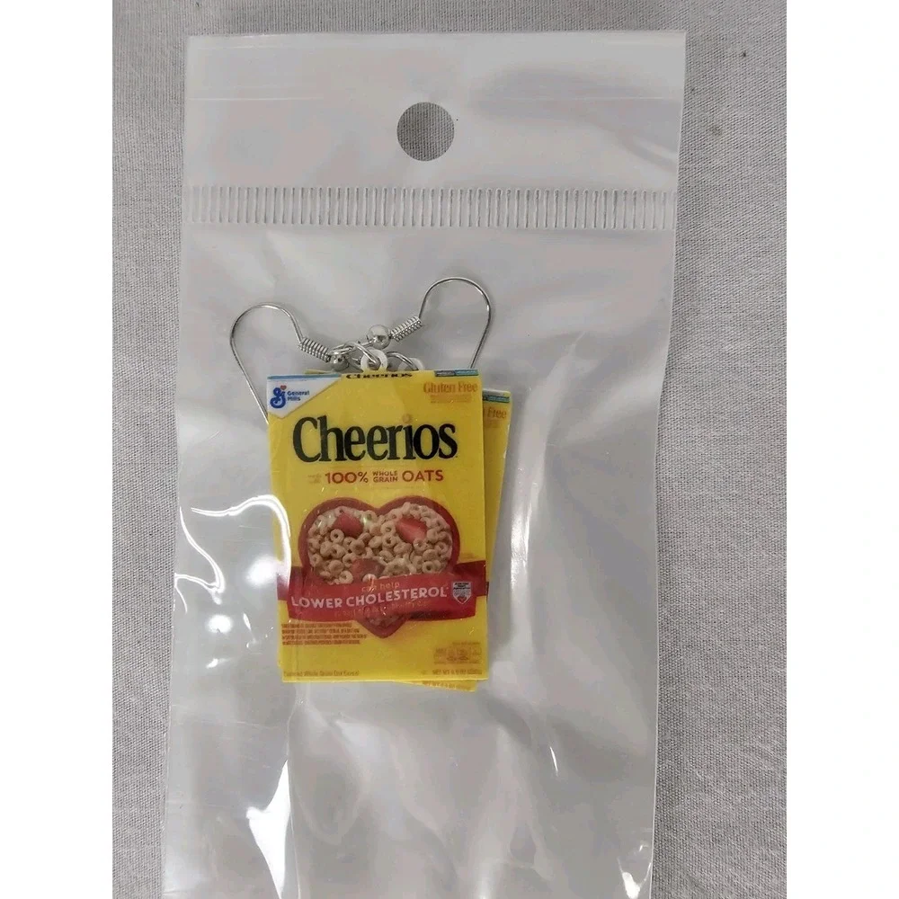 NWT Cheerios dangle Earrings mini foodie kitch kidcore
